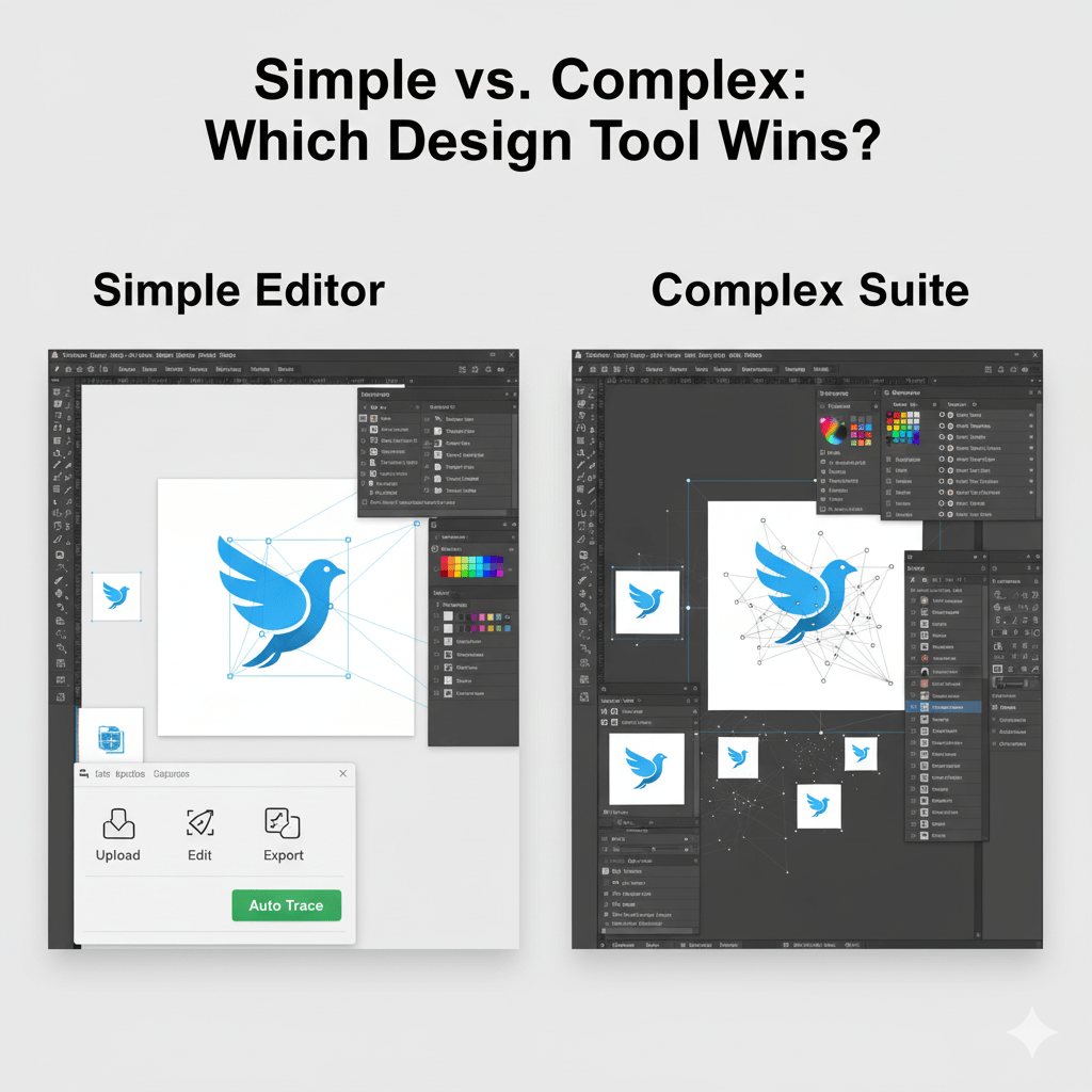 Simple Logo Editor vs. Complex Design Suites: Pros & Cons